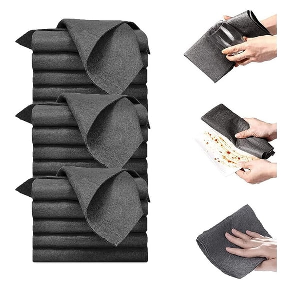 Microfiber Cleaning Cloths Streak Free Reusable Glass Car Kitchen 3 Pack