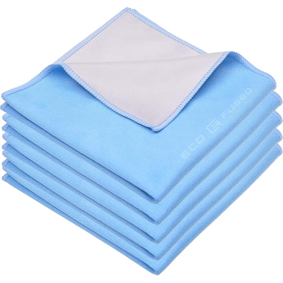 Microfiber Cleaning Cloths XL - 5 - 12 x 12 - Double-Sided - Microfiber & Suede for Smartphones, LCD TV, Tablets, Laptop, Camera Lenses & Other Surfaces