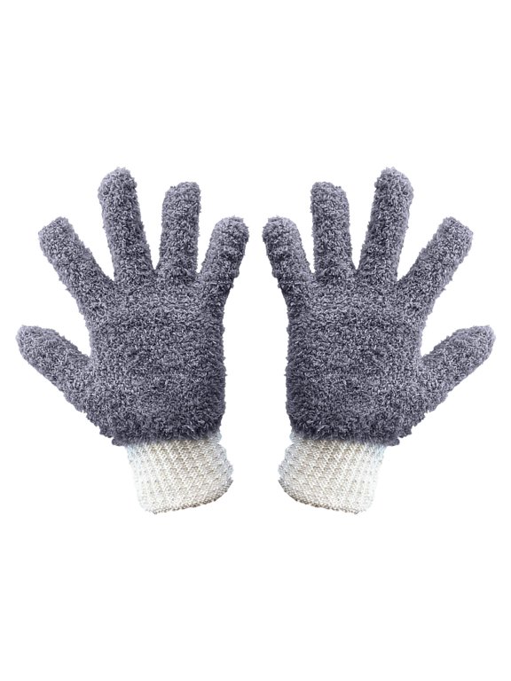 Microfiber Cleaning Gloves, 9.05X5.51 inch Soft Absorbent Dust Mitts, Washable Household Dusting Tool, Flexible Hand Dust Cleaner, Reusable Car Interior Wipe Glove, Durable Surface Duster for Home
