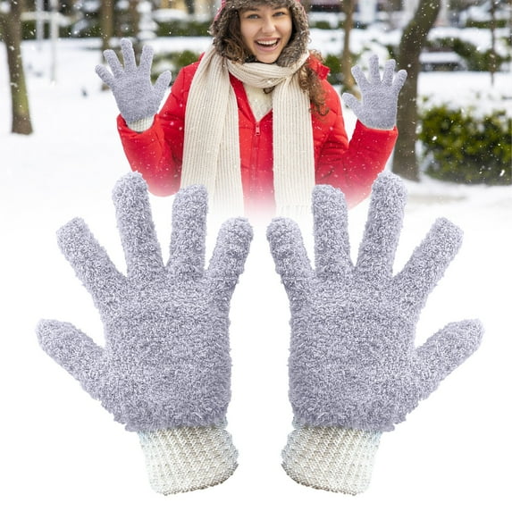 Microfiber Cleaning Gloves,Reusable Soft Absorbent Dusting Mitts for Car Interior Detailing,Furniture,Pet Hair Removal,Household,1 Pair,Purple,1 Pair