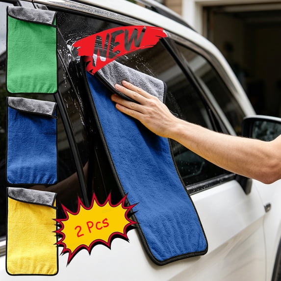 Microfiber Cleaning Towels for Car, Ultra Absorbent Lint Free Double Sided Soft Wash Cloths for Cars Trucks SUVs, Scratch-Resistant for Paint and Glass, Household Cleaning, Blue 40x30cm, Blue