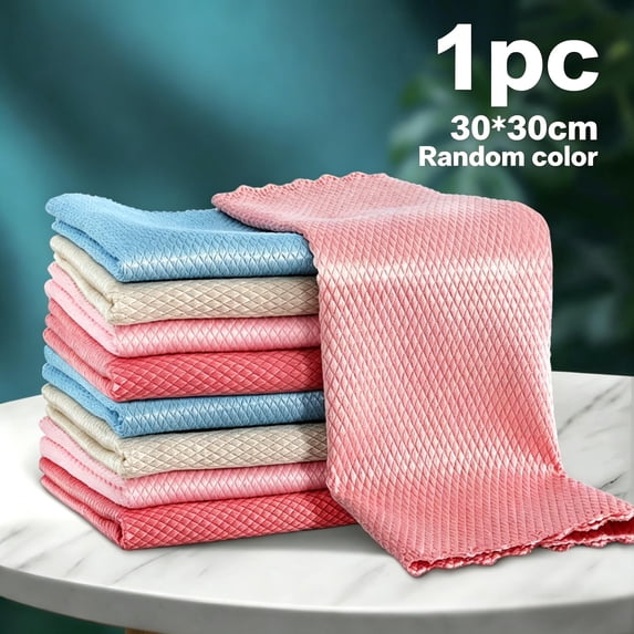 Cleaning Towels, Lint-Free Cloths for Windows, Glass, and Dishes, Super Absorbent, No Streaks, Multi-Purpose Household Cleaning Rags