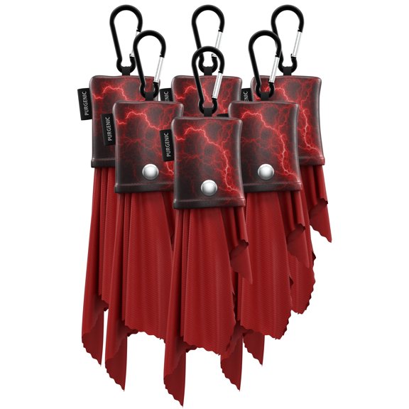 Microfiber Cleaning Cloths (6 Pack) for Glasses, Camera Lenses & Delicate Screens – Red