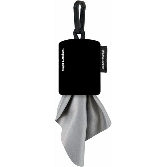 Alpine Innovations Microfiber Cloth Premium Screen Cleaner - SPUDZ 6x6 Black with Closable Bottom for Glasses, Camera Lens, Electronics, Phone, TV, Tablet