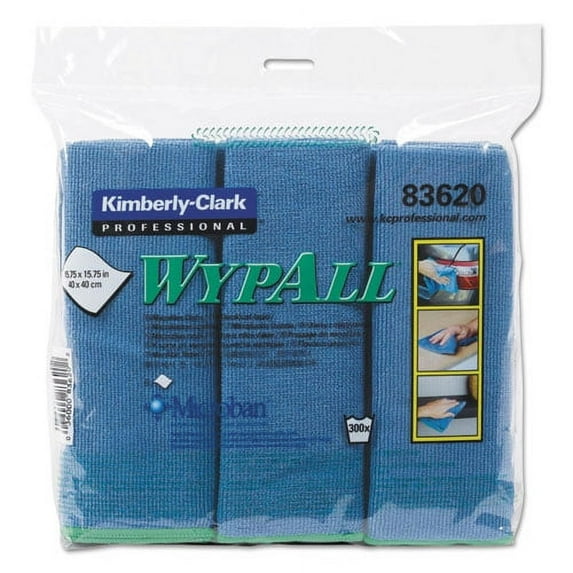 Microfiber Cloths, Reusable, 15 3/4 X 15 3/4, Blue, 6/pack | Bundle of 2 Packs