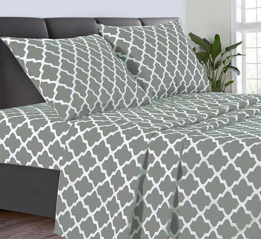 Microfiber Comfort Bed Sheet Set 1800 Count 4 Piece Deep Pocket Soft ...