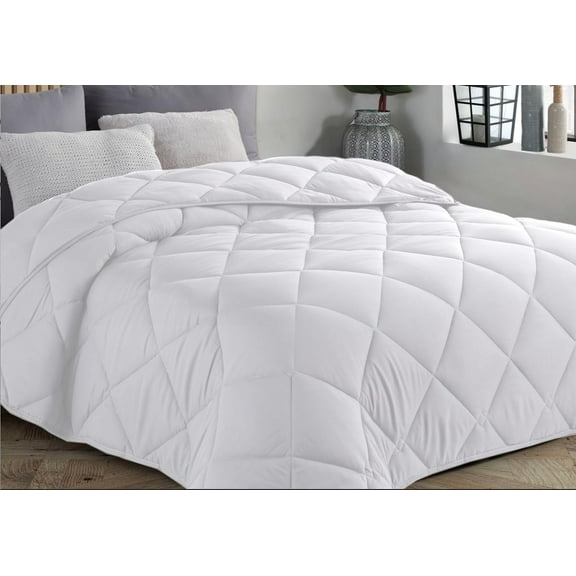 Microfiber Comforter, Duvet Insert,Ultra Soft, All-Season, Lightweight & Fluffy, Machine Washable, White, (Twin)
