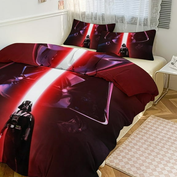 Microfiber Comforter Set,3D Printing Darth Vader Unique 3 Piece Bedding Sets With 2 Pillowcase Style86"x70"