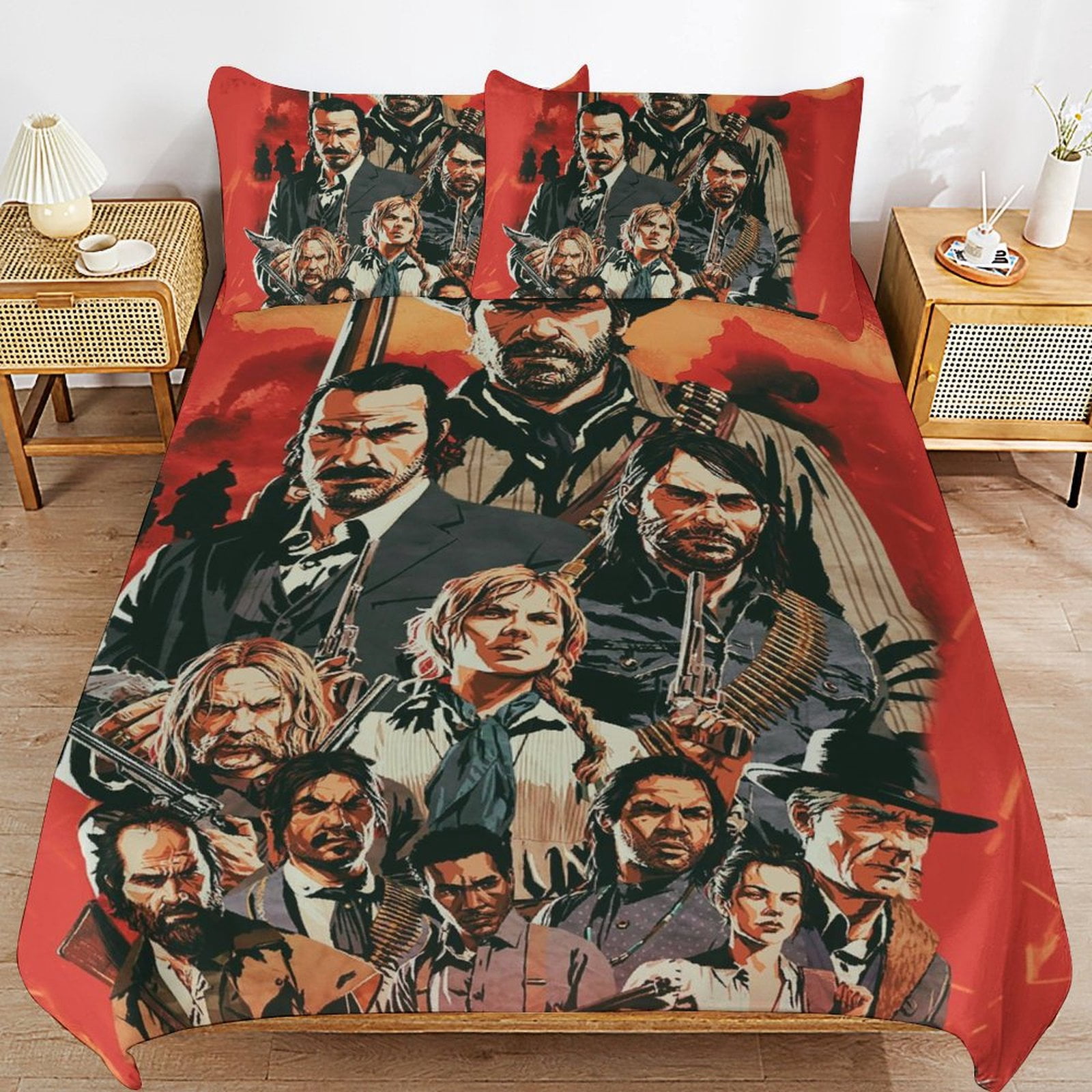 Microfiber Comforter Set,3D Printing Red Dead Redemption Unique 3 Piece ...