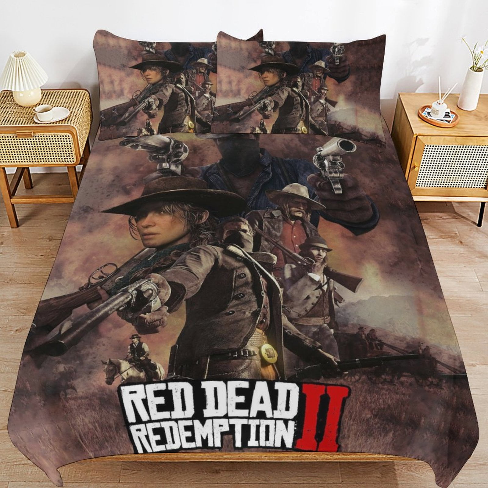 Microfiber Comforter Set,3D Printing Red Dead Redemption Unique 3 Piece ...