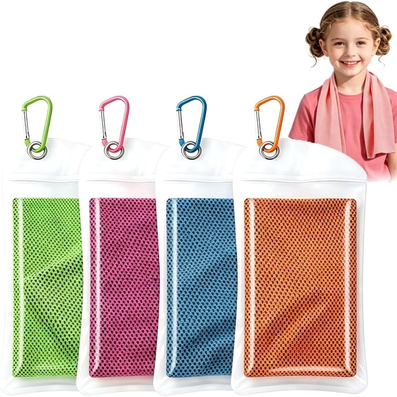 Microfiber Cooling Towels – 4 Pack Soft Breathable Chilly Towel for Gym & Workouts(RL A)