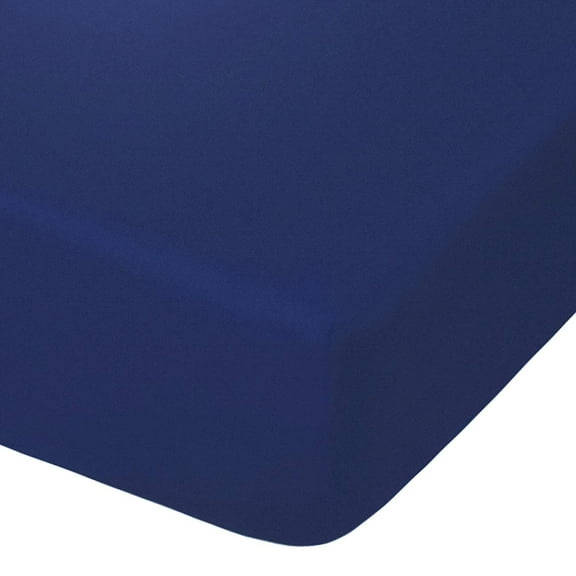 Microfiber Crib Fitted Sheet, Cozy and Soft Solid Color Toddler Sheet, Navy Blue, 28 x 52 Inches