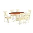 thumbnail image 1 of Microfiber Dinette Table Set with 6 Table & 6 Chairs, Buttermilk & Cherry - 7 Piece, 1 of 1