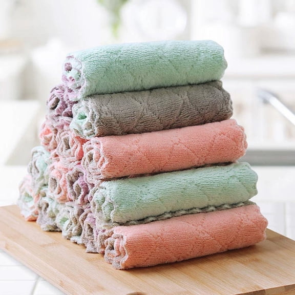 Microfiber Dish Cloths, Thick & Absorbent, 10 Pack, Lint Free Kitchen Towels