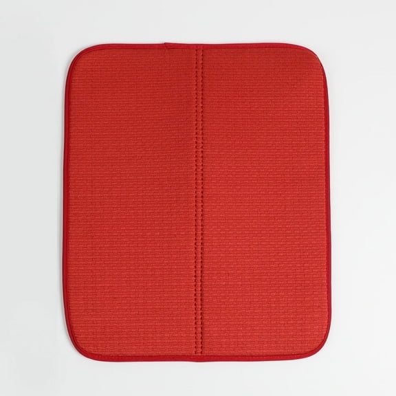 16*18in Microfiber Dish Drainer Mat,Ultra Absorbent Water Insulation Protective Pad,Large Size Dinnerware Drying Pad,Table Cutlery Mats,for Kitchen Bathroom Countertop Coffee Rack (Red)