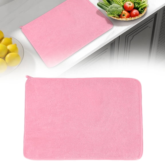 Microfiber Dish Drying Mat 15.7x11.8 Inch,Highly Absorbent Kitchen Counter Drainer Mat,Machine Washable Drying Mat for Dishes ,Gray Beige Blue