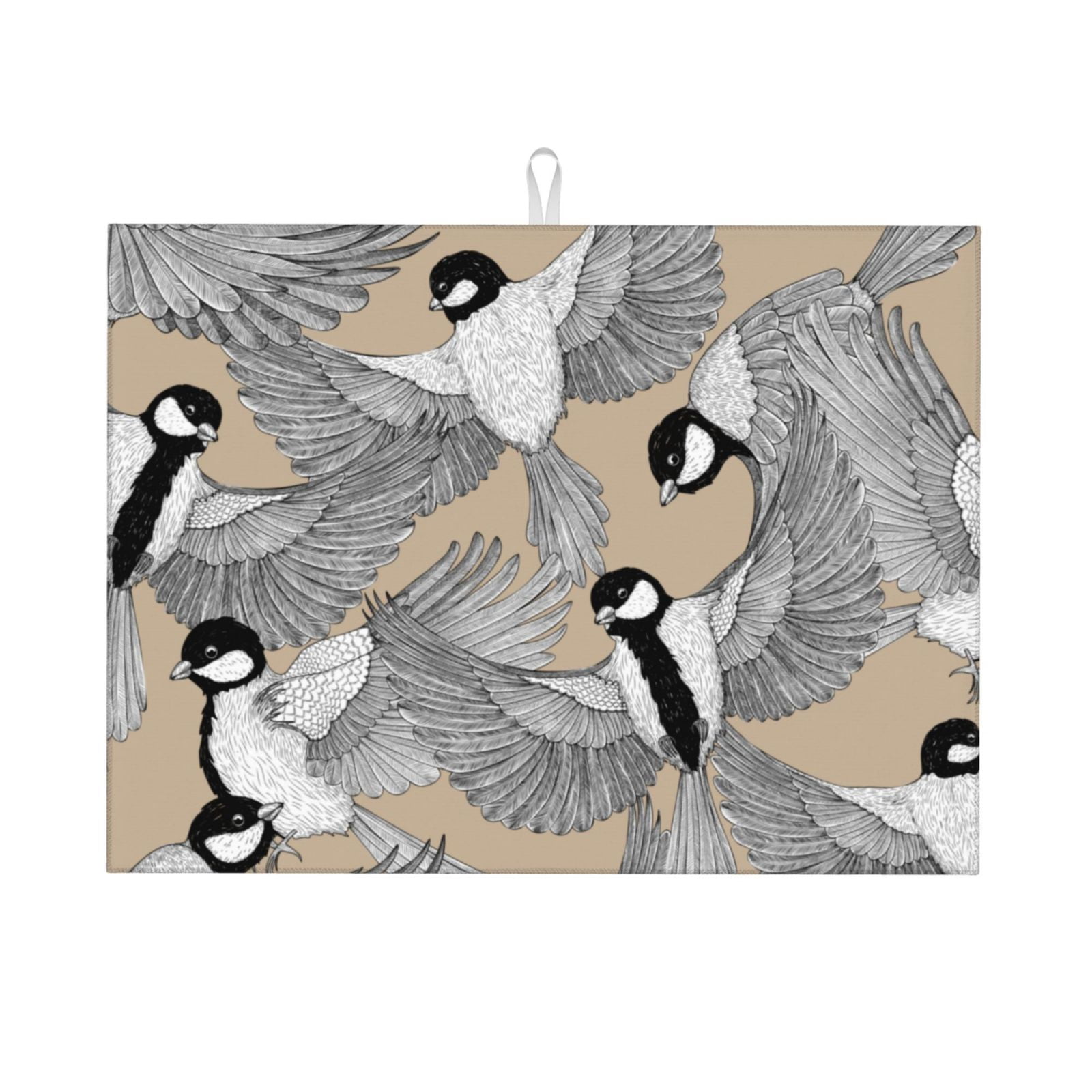 Microfiber Dish Drying Mat, Elegant Birds Background Dish Drying Pad ...