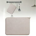 thumbnail image 1 of Microfiber Dish Drying Mat with Hanging Loop, 20×15 Inch Large Absorbent Washable Drainer Pad for Kitchen Counter, Heat Resistant Drainer Mats, Dishes & Utensils Drying (Beige), 1 of 9
