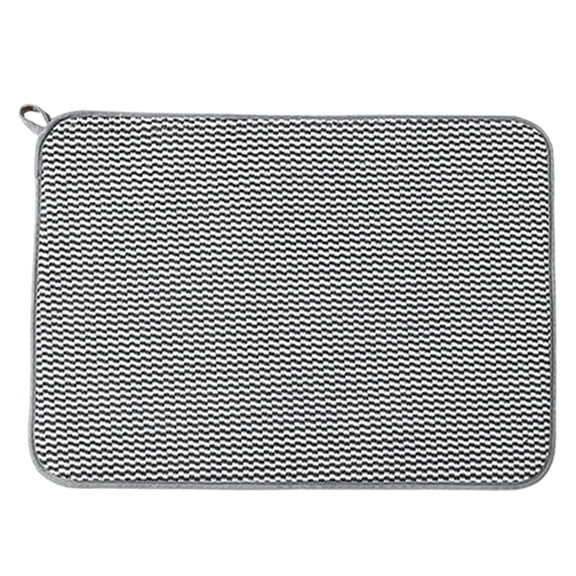 Microfiber Dish Drying Mat for Kitchen Counter,Wave Pattern Absorbent Dish Drying Pad for Kitchen Countertops Sinks,Durable Slip Resistant Pad for Sink Dishes or Under Rack,1Pc(Grey,15.7x11.8")