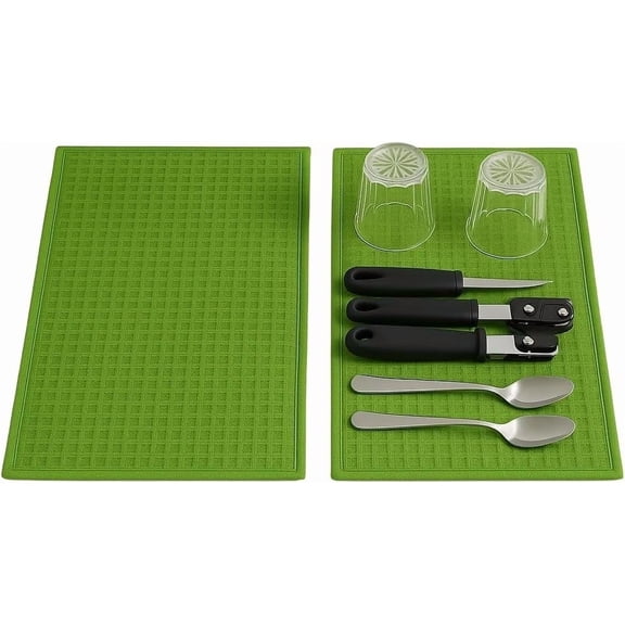 Microfiber Dish Drying Mat Pad Kitchen Counter Reversible Super Absorbent 2 Pack