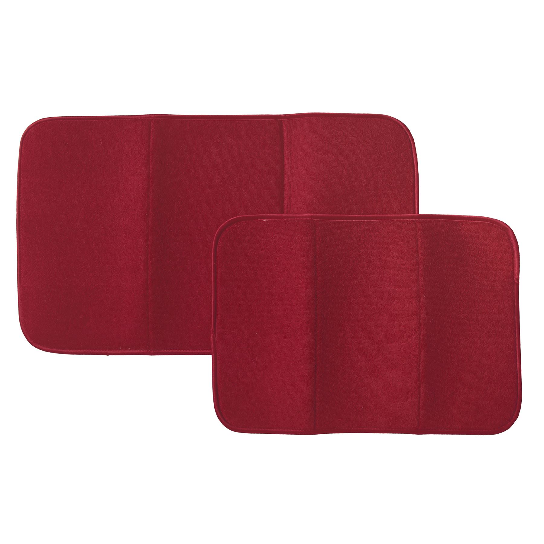 Microfiber Dish Drying Mat Reverses to Mesh, 2 Piece Set, Crimson