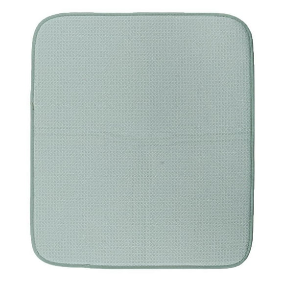 Microfiber Dish Drying Mat for Kitchen Countertop Absorbent Dish Drying Pad Reversible Washing Drain Mats for Drainer Rack Sink 40.5x45.5cm Green