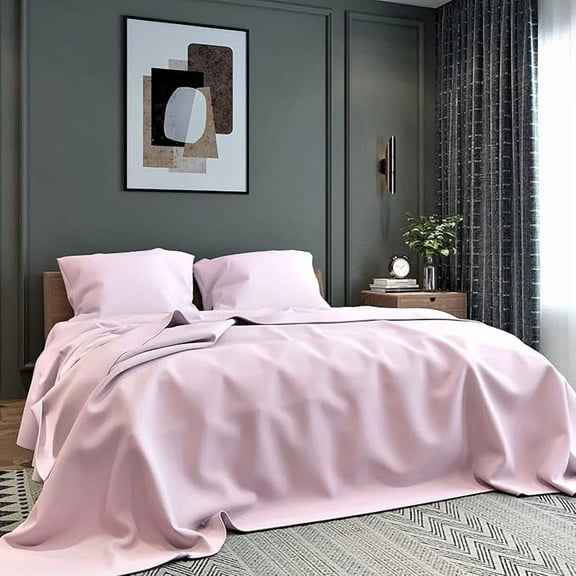 Microfiber Double Bed Bedsheet With 2 Pillow Covers Double Bed Sheet King Size - Size 90 X 95 Inches, Pink | 144 TC King Size Perfect Bedsheet