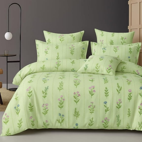 Microfiber Double Bedsheet King Size With 2 Large Size Pillow Covers | Size 108x108+9 Inches, Pastel Pistachio Green | Perfect For Daily Use, All-Season Use Or Gifting Bedsheet