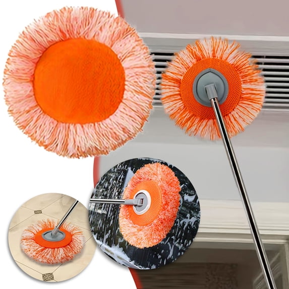 Floor Cleaner Mop, Spin Mop Replacement Head with Microfiber Dust Mop Material, Washable Duster for Hard Wood Floor Cleaner Mop Tasks, Car interior Cleaning and Ceiling Fan