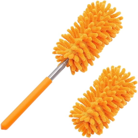 Microfiber Duster for Cleaning, Hand Washable Dusters with 2pcs Replaceable Head, Extendable Pole, Detachable Cleaning plies Office, Car, Window, Furniture, Ceiling Fan