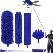 GARITIN Dusters for Cleaning, Cobweb Duster with Extension Pole, Ceiling Fan Cleaner Duster, Extendable Microfiber Duster for Ceiling Fan Blades Spider Web with