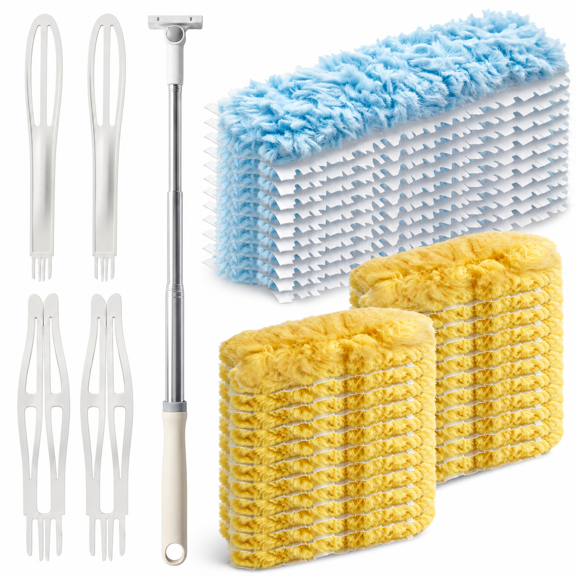 Microfiber Duster Refill Kit with 6ft Extendable Handle, 30 Count