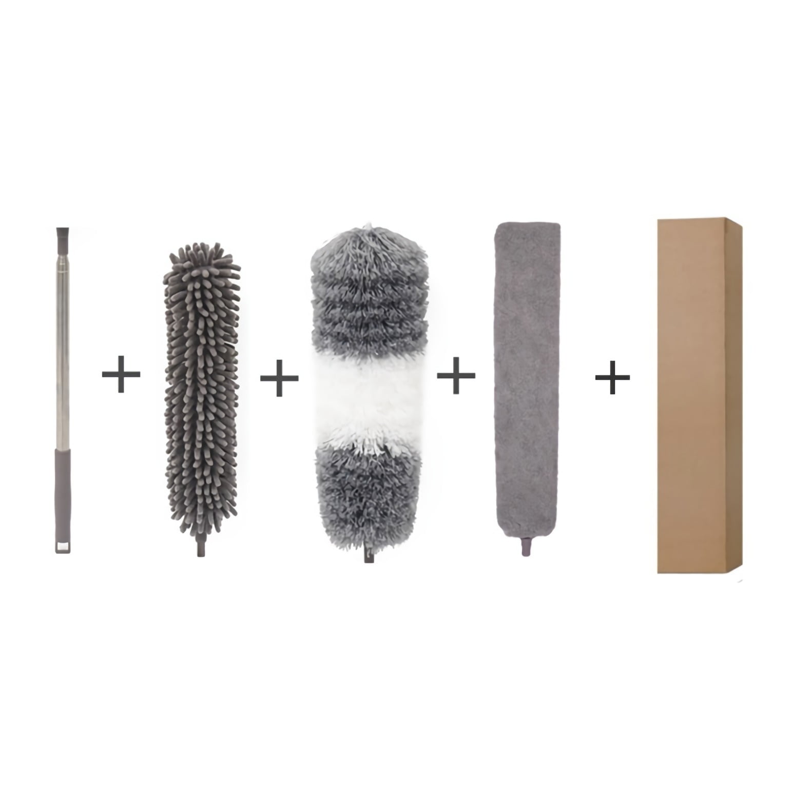 Microfiber Duster with Extension Pole 30 to 100 Inches, 4 in 1 Dusting