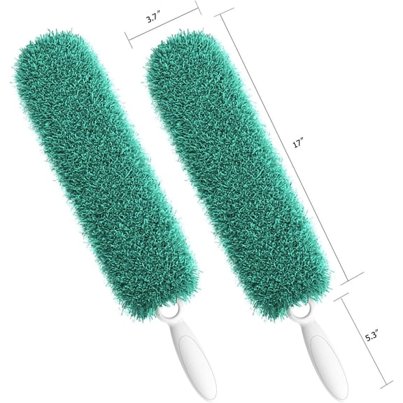 Microfiber Duster with Handle and Washable Duster , Dusters for Cleaning,Green,  Cleaning Tool,2PCS