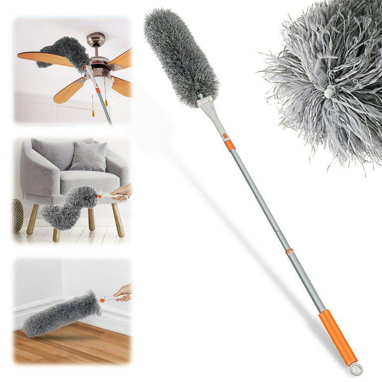 Microfiber Duster Cleaning Brush Dust Cleaner Bendable Handle Soft Ceiling  Fan