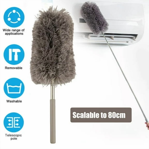 Microfiber Dusting Duster Soft Feather Brush Household Extendable Cleaning Tool