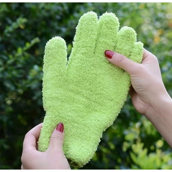 Microfiber Dusting Gloves - 2 Pairs, One Size Fits All, Stretchy and Breathable Cleaning Gloves for Cars, Boats, RVs, Pools, and Home Surfaces