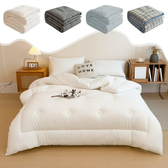 Microfiber Duvet under $5! Cagogo Soft Washed Microfiber Duvet Insert, All Seasons Comforter for Summer Spring Fall, Lightweight Yet Warm Bedding, Queen Size Duvet for Home, Hypoallergenic Comforters