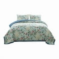 thumbnail image 1 of Microfiber Eden Peacock & Songbirds Quilt Set, Light Green & Blue - Queen Size- 3 Piece, 1 of 1