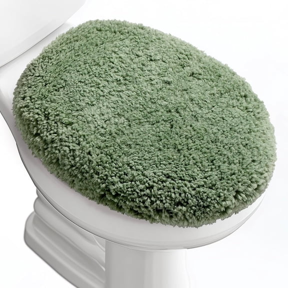 Chenille Elongated Toilet Seat Cover 19.5"x 15" Machine Washable ...