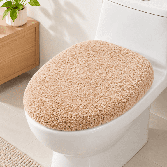 Microfiber Elongated Toilet Seat Cover 19.5