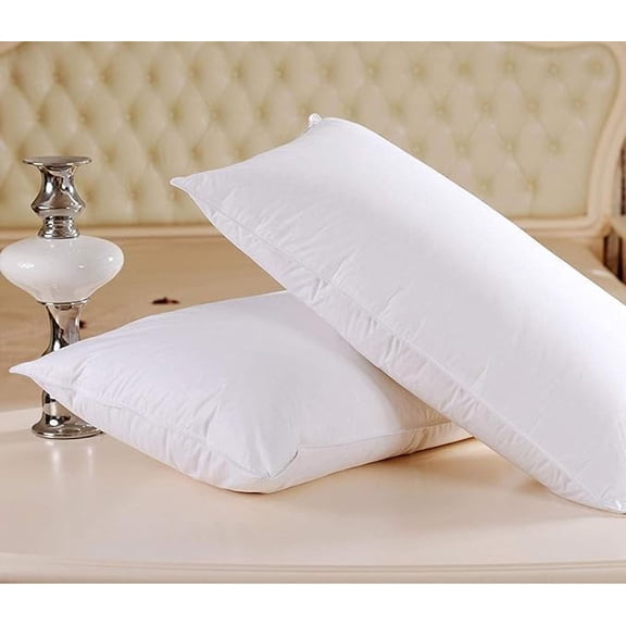 Microfiber Extra Soft White Pillows, Pillows For Sleeping - 40x60 Cm | Bed Pillow, Rectangular Deign, For Neck & Shoulder, Head Pain Relief - Pack Of 2