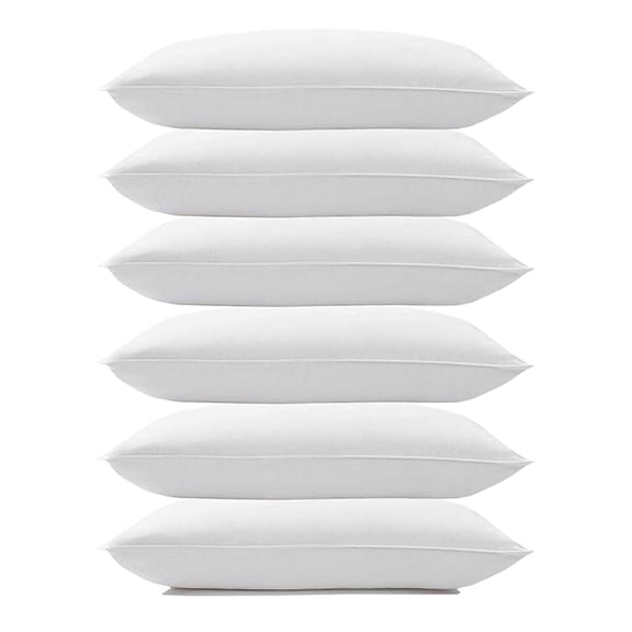 Microfiber Extra Soft White Pillows, Pillows For Sleeping - Size - 16 X 24 Inch | Bed Pillow, Durable Construction For Long-Lasting Use, For Neck & Head Support - Pack Of 6