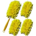 thumbnail image 1 of Microfiber Feather Duster, Hand Washable Dusters with 4 Pcs Replaceable Microfiber Head, Foldable Detachable Dust Duster, Perfect for Cleaning Windows, Tables, Cars,Furniture, Fans Yellow, 1 of 8