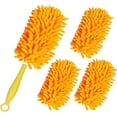 thumbnail image 1 of Microfiber Feather Duster, Hand Washable Dusters with 4 Pcs Replaceable Microfiber Head, Foldable Detachable Dust Duster, Perfect for Cleaning Windows, Tables, Cars,Furniture, Fans Saffron, 1 of 8