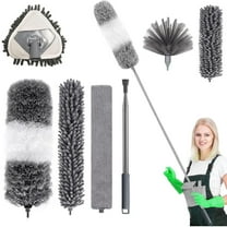 Microfiber Feather Duster for Cleaning Fan High Ceiling Duster with Extension Pole 100-inch 6PCS