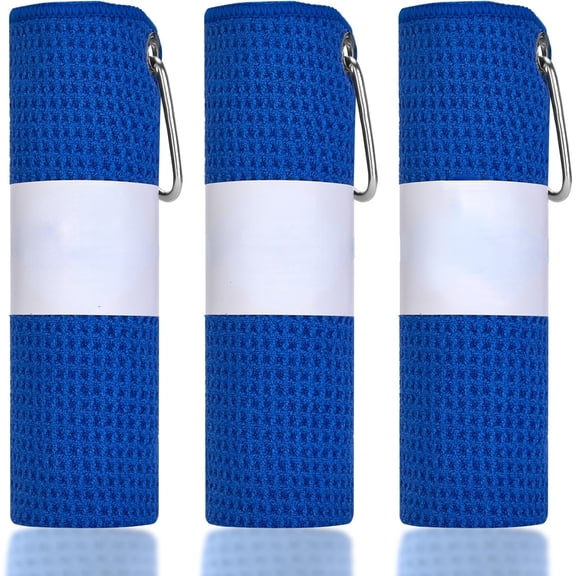 Microfiber Fishing Towels with Clip, Waffle Pattern for Effective Cleaning of Fishing Gears or Dirty Hands, 16” x 16”, Camping Towels, Hiking Towels, Pack of 3 (Black/Grey/Red)