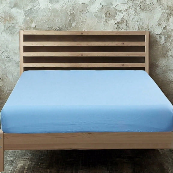 Microfiber Fitted Sheet In Sky Blue – Deep Pocket Design, Ultra-Soft And Durable