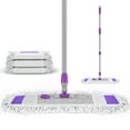 thumbnail image 1 of Microfiber Floor Mop for Dry and Wet Floor Cleaning, Dust Mops for Floors with 3 Washable Mop Pads Cloth, Multifunctional Flat Mop with Adjustable Handle for Hardwood, Marble, Tile Floor Mopping, Pur, 1 of 7