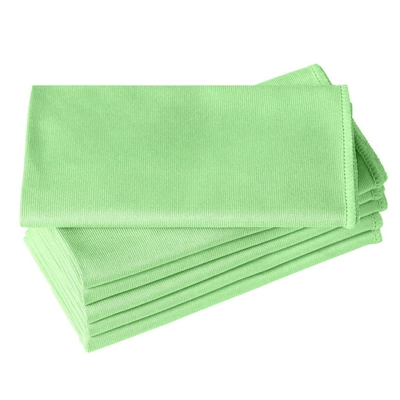 Microfiber Glass Cleaning Cloth 6 Pack 15.75 x 15.75 Inch, Lint Free Quickly Clean Windows Glasses Windshields Mirrors Stainless Steel Chrome Tile, Home Cleaning Supplies, Green